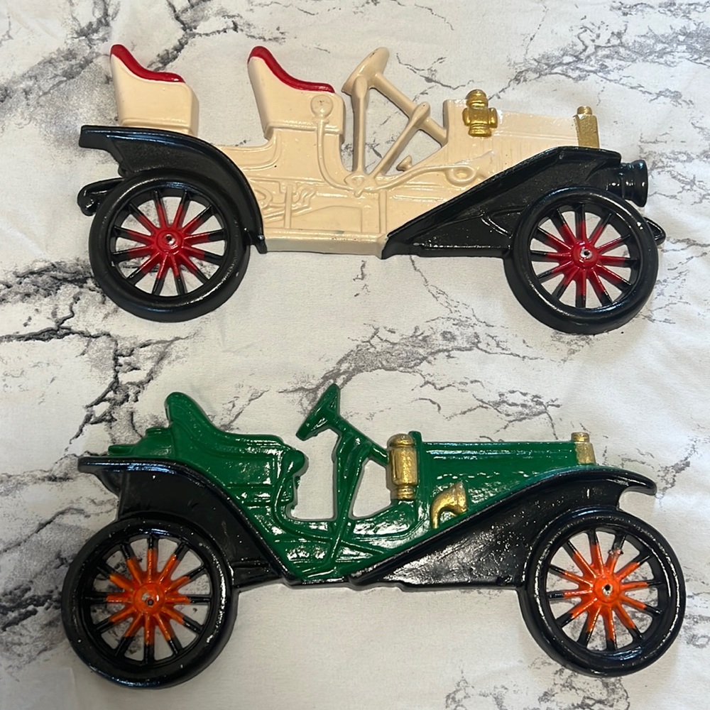 Antique Hand Cast Cars 1909 Hupmobile & 1910 Buick